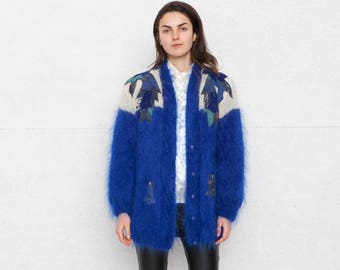 Vintage Blue Cardigan/ Size Large