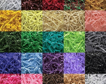 8oz. Gift Basket Shred, Crinkle Paper Grass Filler (30 COLORS!) 1/2lb. (Free Shipping!)