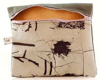 One of a Kind Custom Screenprinted Pouch. Practical Art!
