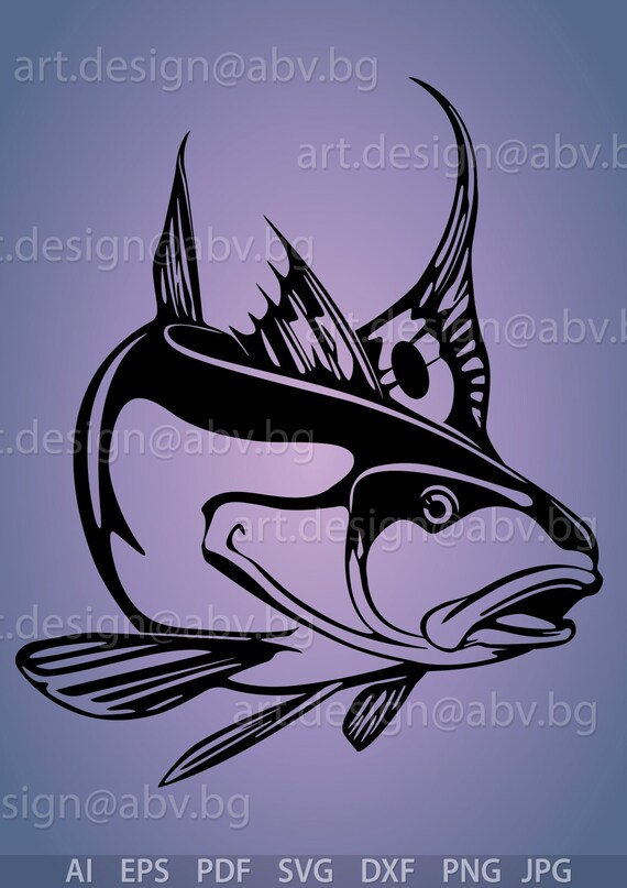 Vector RED FISH AI eps pdf png svg dxf jpg Image