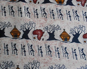 Little coupon African deTissu pattern baobab 45 cm x 55cm