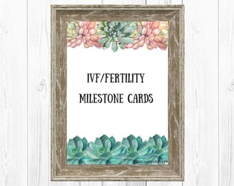 IVF Fertility Treatment Milestone Pregnancy Cards Printable Instant Downloads