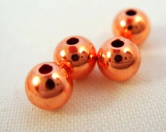 50 Copper Beads 3mm Smooth Round Bead - 50 pc - 3392-8