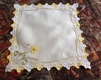 Vintage haberdashery, square hand embroidered