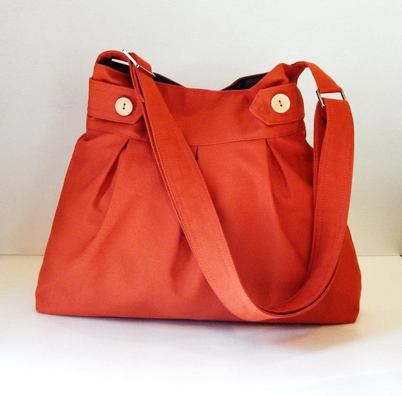 Sale Burnt orange canvas bag Messenger / Diaper bag / Tote