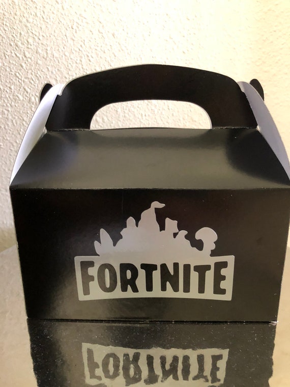 Fortnite Favor Boxes Birthday Wikii - fortnite battle royale party favor boxes treat goodie !   bags loot box birthday party boys black silver party decor