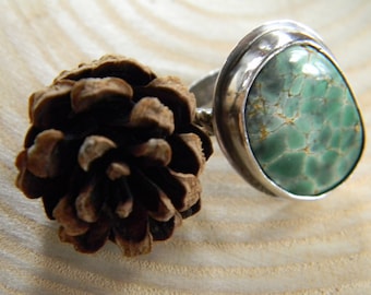 Gorgeous Australian Variscite Ring - size 6.5 - Sterling Silver - Rustic