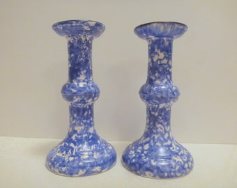 Stangl Blue Town & Country 7.5'' Candlesticks #5287