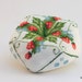 PIN CUSHION with cross stitch strawberries