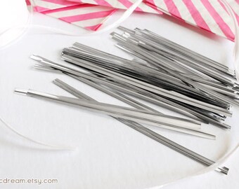 200 Silver Twist Ties - 4" length