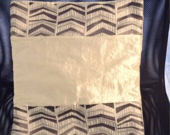 Cover for pillow 40cm square silver grey and ivory graphic