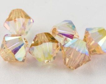 Swarovski 5301 Golden Shadow AB Bicone (4mm, 5mm, 6mm)
