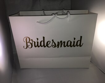 Gift bag, Bridesmaid gift bag, Maid of honour gift bag, Personalised gift bag, Vinyl text bag, Wedding party gift bag, Wedding, Gift bag
