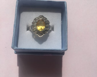 1.25 Rich Yellow Sapphire Ring Size 7