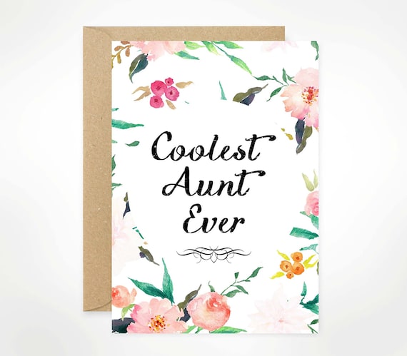 SALE Coolest Aunt Ever Happy Mother's Day Printable