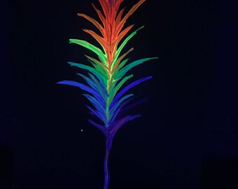 Rainbow Blacklight 8x10 Hand Painted Feather