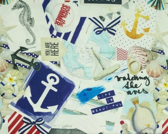 Furnishing fabric Mila Maritime pattern digital print (19.80 EUR/meter)