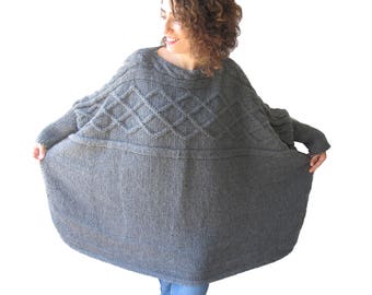 NEW! Dark Gray Boyfriend Sweater Plus Size Over Size