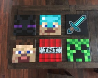 Minecraft Inspired Wall Decor Set of 6