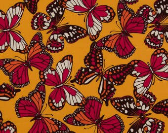 Josephine Kimberling OOP Fabric for Robert Kaufman - Hot Blossom Collection - Flutterby Kisses AJG-8886-194 in Fiesta - One Yard