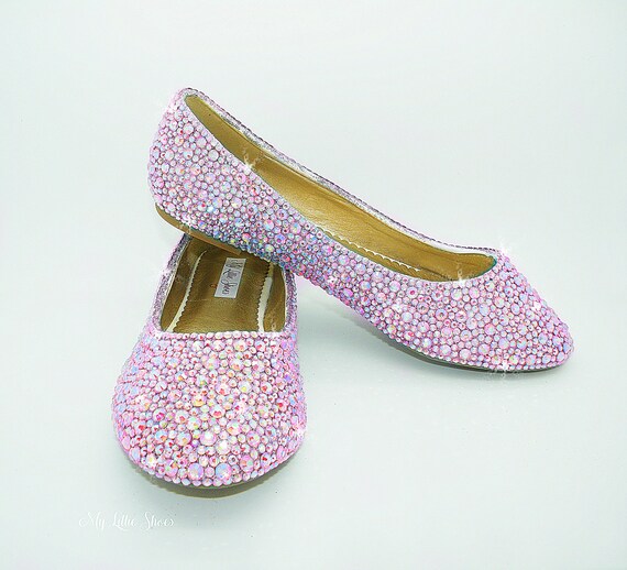 pink sparkly flat shoes