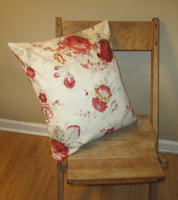 Items similar to Waverly Norfolk Authentic Rose Pillow Cover/ Couch