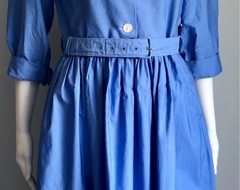 1950's Sky Blue Cotton Dress