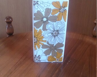 Jaeger and C0 + + beautiful vintage vase-orange-gold-white decor