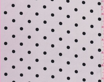 Whisper Pink/Black Polka Dot Satin, Fabric By The Yard