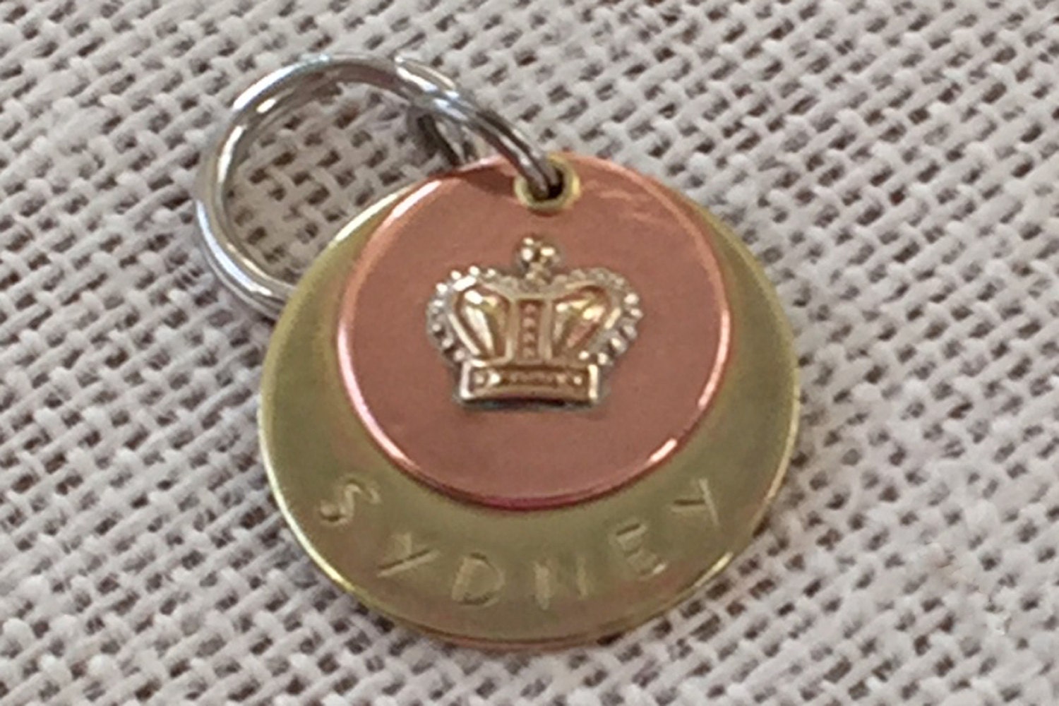 Personalized Pet ID Tag Crown Dog Tag Cat Tag Metal Tag