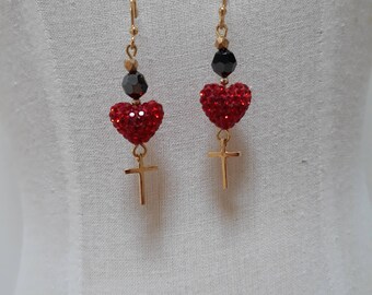 Swarovski crystal and gold vermeil earrings.