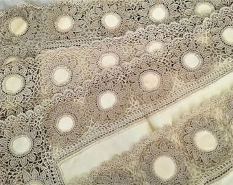 Handmade Lace Linen Placemat Set of 4