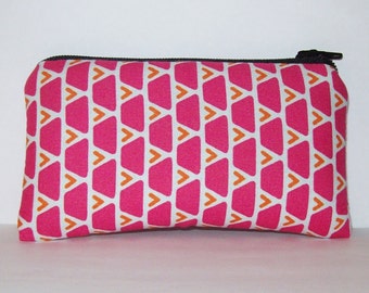 Pipe Pouch, Pipe Case, Pipe Bag, Padded Pouch, Geometric Pouch, Pink & Orange Bag, Small Pouch, Girly Pouch, Stoner Gift, Pouch - 5.5" SMALL