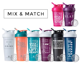 Mix & Match 2-Pack BlenderBottle Brand with Motivational Quotes, 20oz and 28oz bottles available, Includes BlenderBall whisk