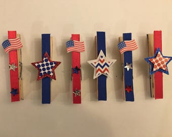 Patriotic Decorative Clothespins
