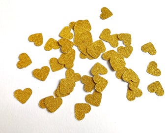 Gold Glitter Heart Stickers