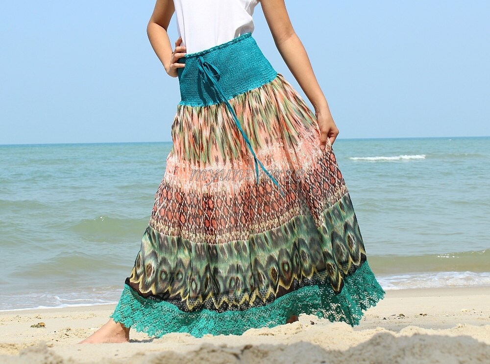 Summer Maxi Skirt Floral Long Skirt Party Women Skirt Gifts