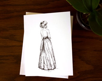 Anne Shirley Dress Notecard | Blank Notecards | Instant download