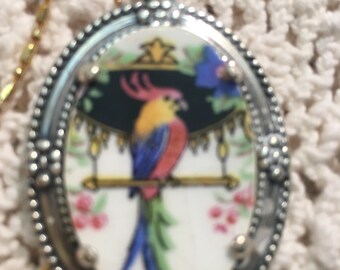 Broken China Pendant Sterling Silver