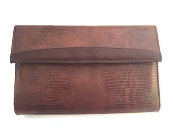 Faux Snakeskin Clutch
