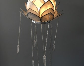 Crystal Mobile- Bohemian Mobile- Crystal Chandelier- Lotus Decor- Bohemian Chandelier- Bohemian Decor- Wedding Decor