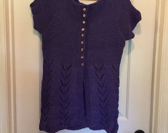 Women's handknit top purple