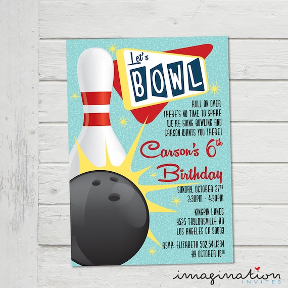 Bowling Invitation Ten Pin Bowling Invite Children's Ten