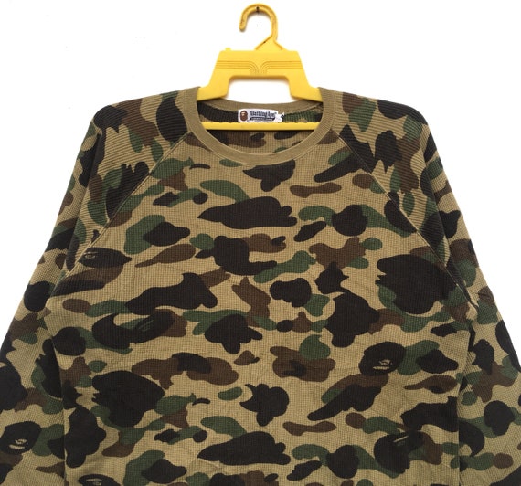 camo bape sweater