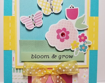 Handmade All Occasion Card, Bloom and Grow, Spring