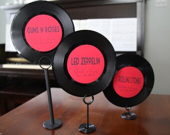 Custom 45 Record Artist Table Signs - Sample