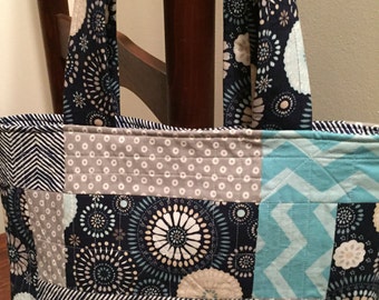 Tote, market bag, grocery tote, library bag, workout bag, purse, quilted tote