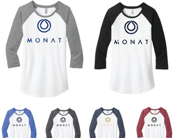 Glitter Monat 3\4 Raglan Sleeve Shirt, Monat Shirts, Monat swag, monat clothing