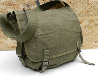 Unissued 1950s French army satchel new messenger bag ruck sack shoulder bag satchel backpack military