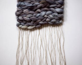 Purple Grey Puffy Roving Weaving